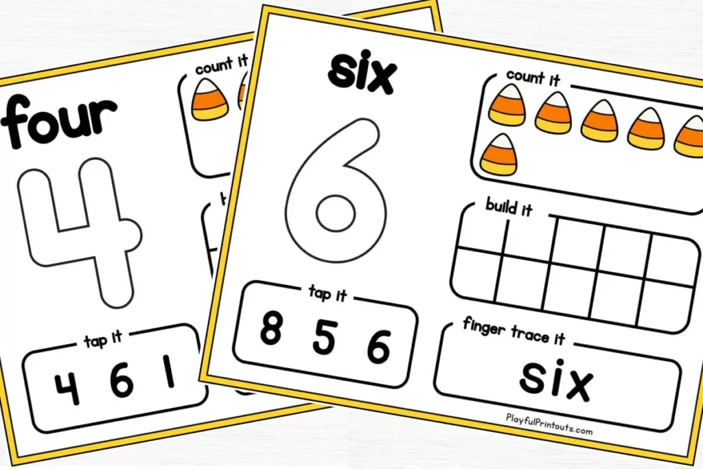 mats for numbers 4 and 6.